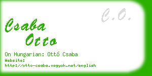 csaba otto business card